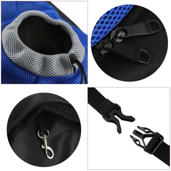 Bæretaske - TERA - 37x17x40cm - Til små og mellemstore hunde/katte - Blå - Komfortabel Blå Blue
