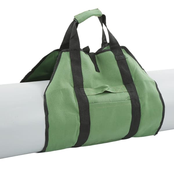 Bærbar Vedkurv - Stor Kapasitet Canvas Holder for Grønn Ved