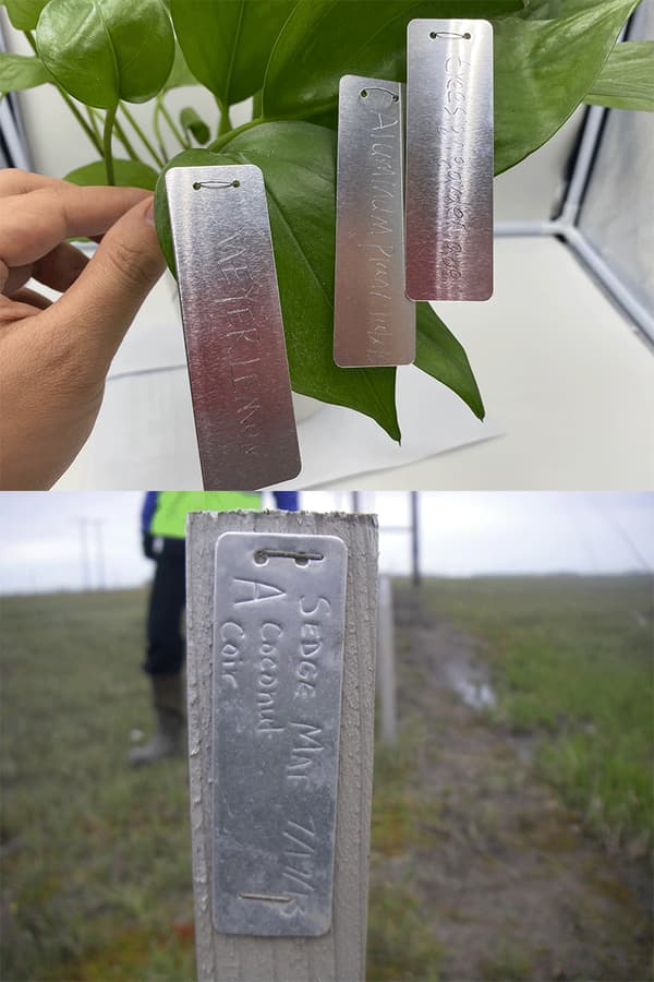 100-pakning aluminiumetiketter for planter og trær