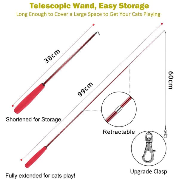 Interactive Flirt Pole Toy for Outdoor Exercise and Training for Small Dogs, Medium Dogs, and Cats