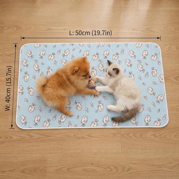 Kølemåtte til kæledyr, velegnet til katte og hunde, lavet af issilke, holdbar, ideel til sommeren - 50 x 40 cm