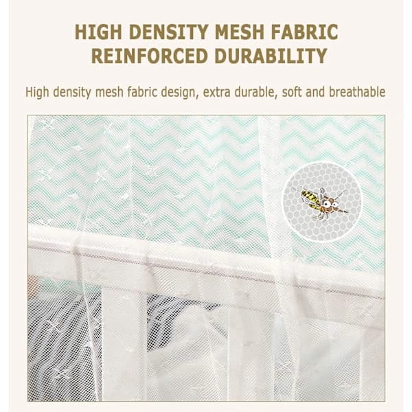 Mosquito Net for Baby, Polyester Bed Canopy, Breathable Crib Curtain for Newborns, Nursery, White