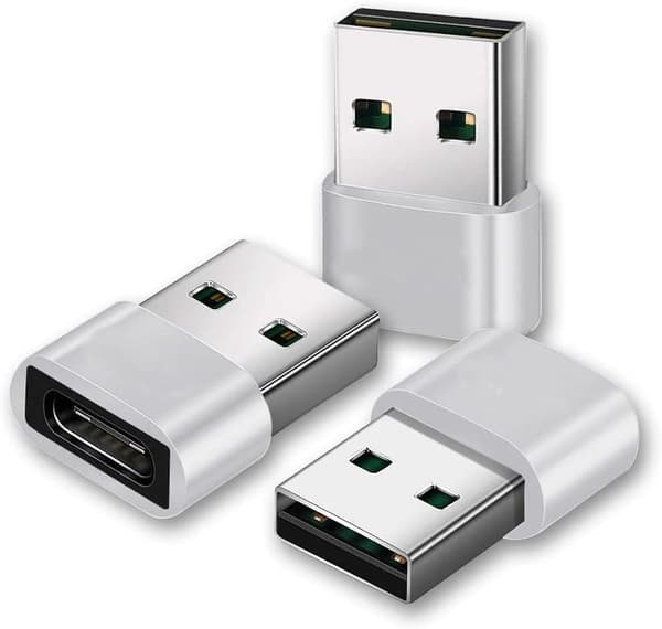 USB C Adapter 3-pak, USB A til USB C Opladerstik til iPhone[JUN]
