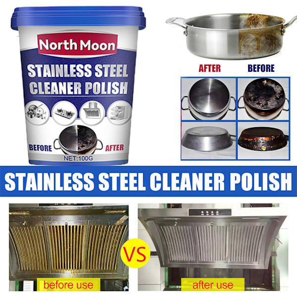 Kitchen Utensil Cleaner Multi-purpose Stainless Steel Cleaning Paste Remove Stains