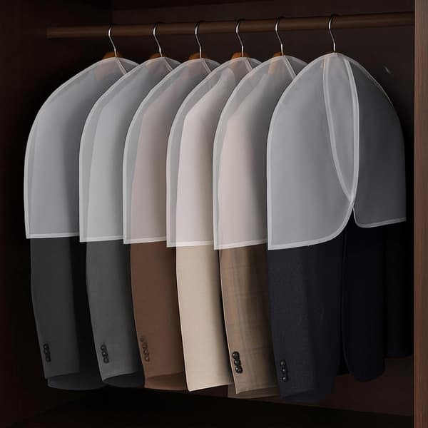 Garment Covers for Hanging Clothes, Transparent Shoulder Dust Covers, 25 Pieces, 24\"x18\"