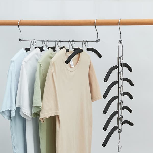 Multilayer Removable Clothes Hanger Space Saving Wardrobe Clothes Storage Holder Chrome Plated Chrome Plated