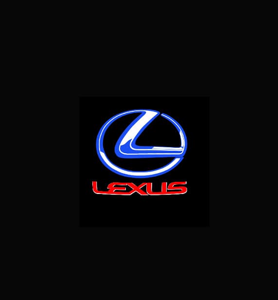 2pcs Lexus LS RX ES IS LX Door Projector Atmosphere Lamp (Blue Label and Red Letter)