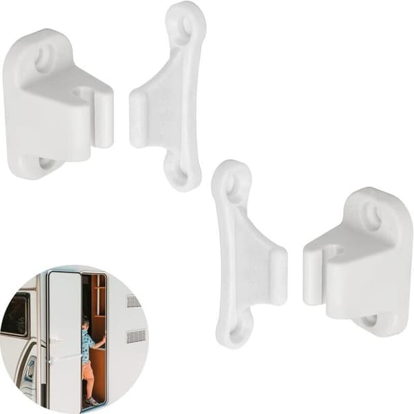 Husvagns- och husbilslås, 2-pack, vitt dörrlås, service- och förvaringsdörr, husbilssäkerhet