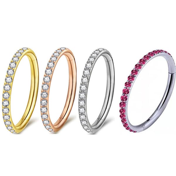 Argent blanc 1.2 * 6mm diamant øreclips brusk G23