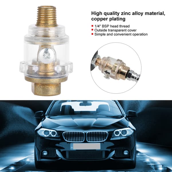 1/4\" BSP Mini In-Line Air Tool Oiler Oil Lubricator Air Compressor Pipe Automatic Lubrication