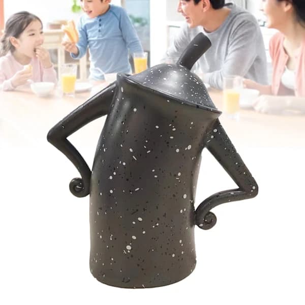 Coffee Bean Container Cute Food Storage Jar with Airtight Lid for Kitchen Grey L