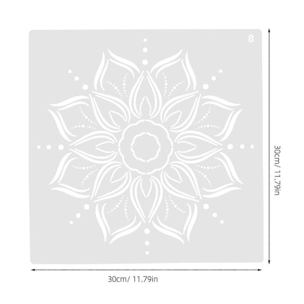 12 st Mandala-mallar för väggmålning, ritningsmallar, vägg- och golvmålning, DIY-mallar