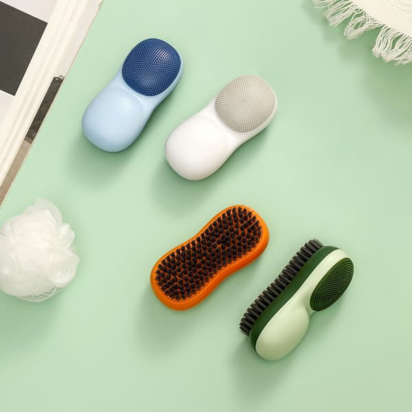 Double-Sided Laundry Brush Easy Handheld Soft Shoe Scrub Brush For Home Bathroom White White
