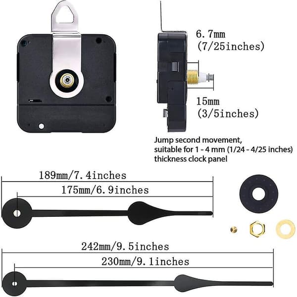 High Torque Clock Movement for Replacement, with Hands, Fits Dials up to 56 cm/22 inches in Diameter