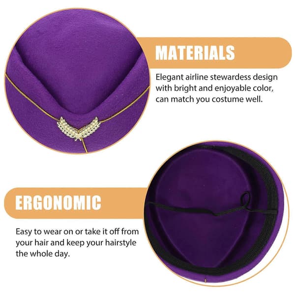 Band Kostym Hatt Flygvärdinnehatt Stewardess Hatt Uniform Cosplay Hatt för Dekor