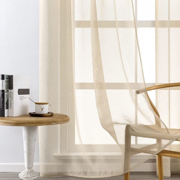Gardiner med maljer Voilegardiner laget av polyester, halvtransparente gardiner for KLB