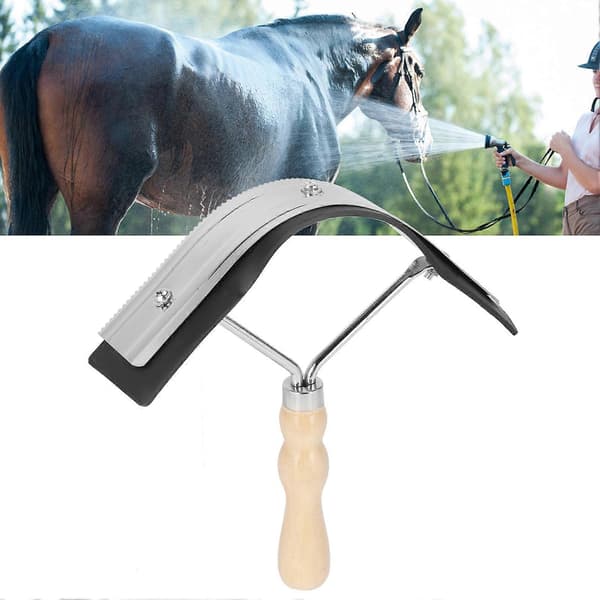 Wooden Handle Non-slip Horse Sweat Scraper Cleaning Tool