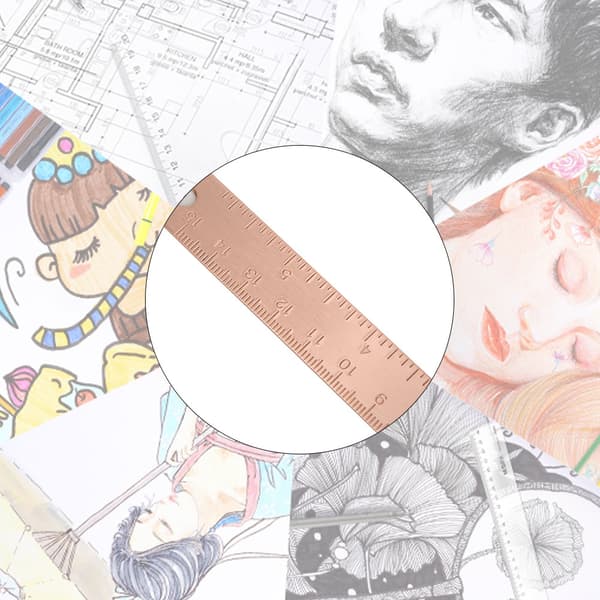 Thickened Straight Copper Ruler 0~150mm Mini Copper Ruler Drawing Accessories Copper 15cm Scale 1.5mm Thick