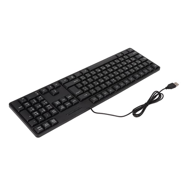 Arabic Keyboard 104 Keys USB Interface Wired Design Black ABS Material Office Keyboard for Desktops
