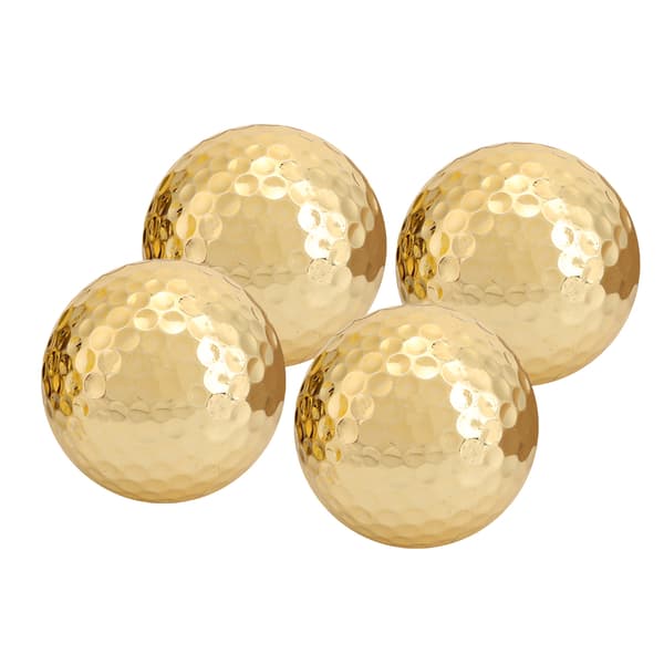 4 stk bærbare høykvalitets dobbeltlags gullbelagte golfballtilbehør gyldne
