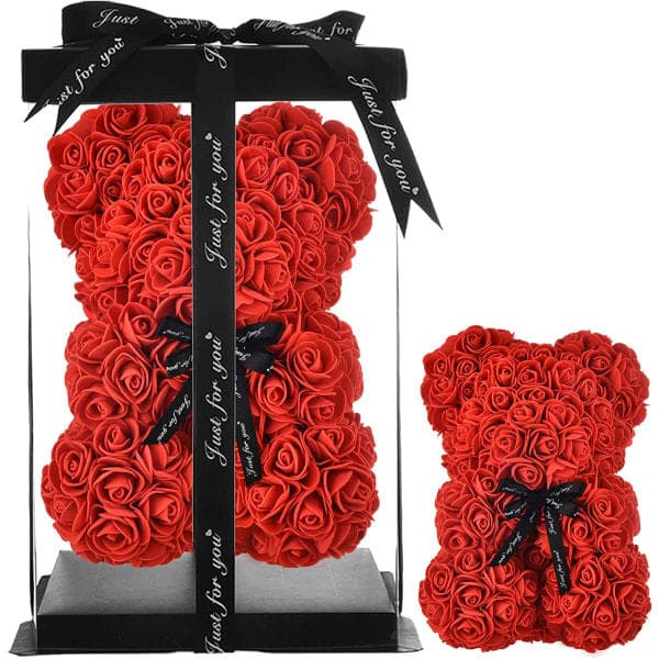 Rosebamse Morsdag Valentinsdag, med eske (rød)