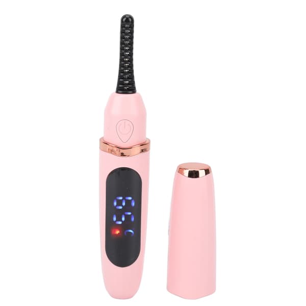 Heated Eyelash Curler Long Lasting Curling Tool USB Rechargeable 3 Temperature Adjustable LED Digital Display for Women