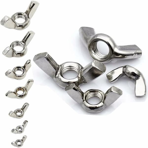 80 stk Vingemuttere Sølv Rustfritt Stål Vingemuttere M3 M4 M5 M6 M8 M10 M12 Egnet for DIY-verktøy