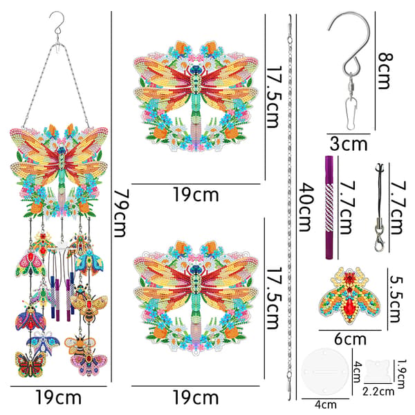 DIY Diamond Painting Wind Chime Kit Sturdy Charming Decorative Props for Balcony Patios