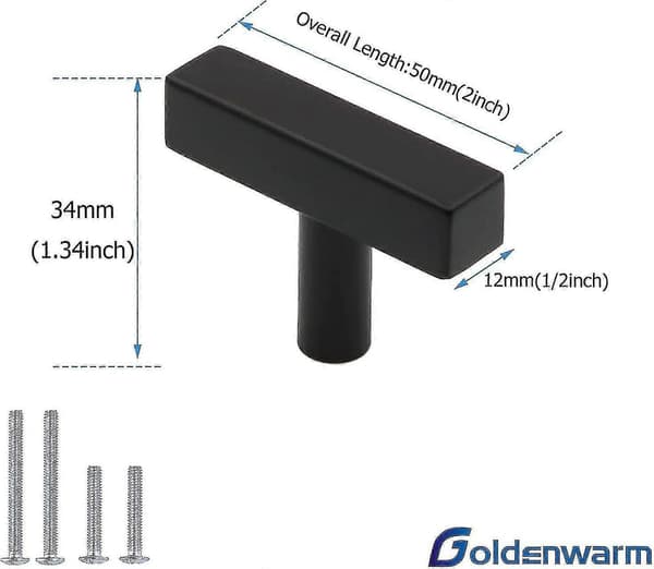 10-pack Matte Black Cabinet Knobs Kitchen Hardware Black Drawer Pulls