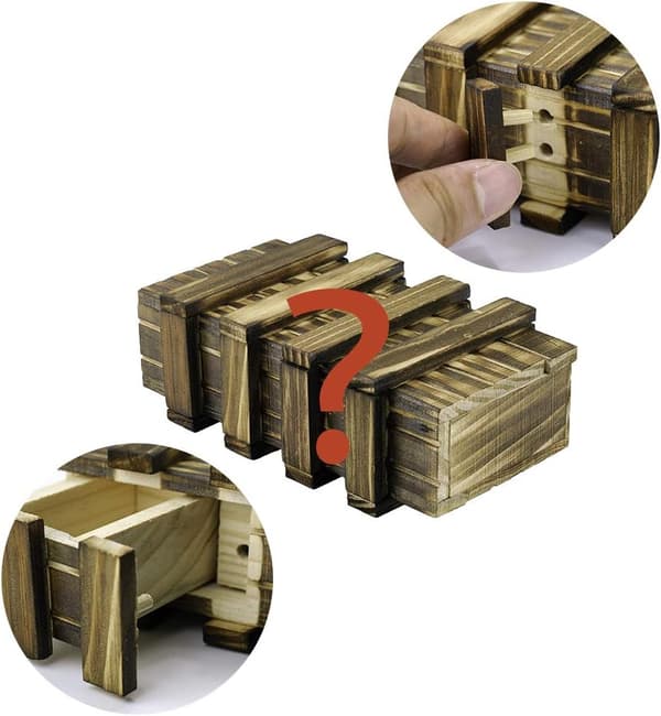 Personalized Magic Wooden Box with 2 Secure Storage Compartments