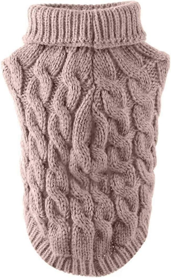 1 st Stickad Hundtröja med Polokrage Vintervarm Tjock Pullover Stickad Tröja Virkad Tröja Kläder