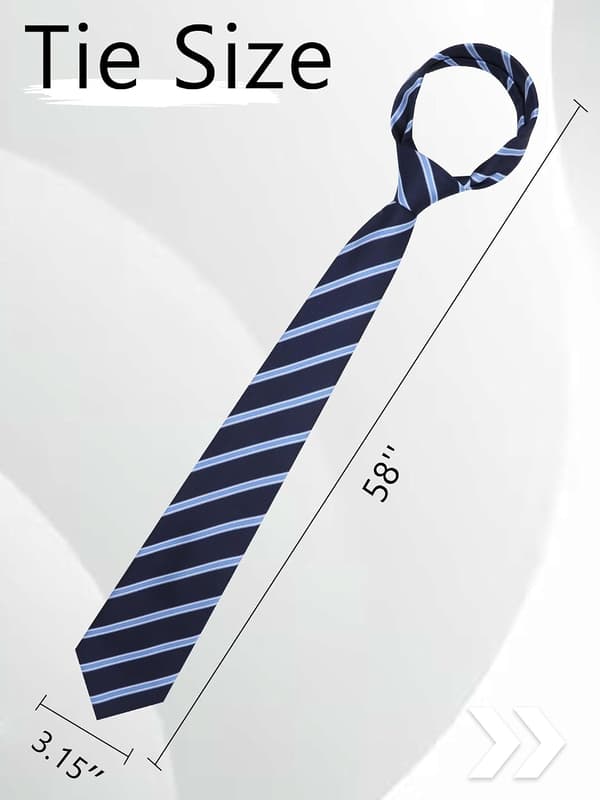 Randiga slipsar för män Klassisk 3,15\" Herrslips Formella slipsar Affärsutexaminering Middag Bröllop Marinblå - Navy Blue