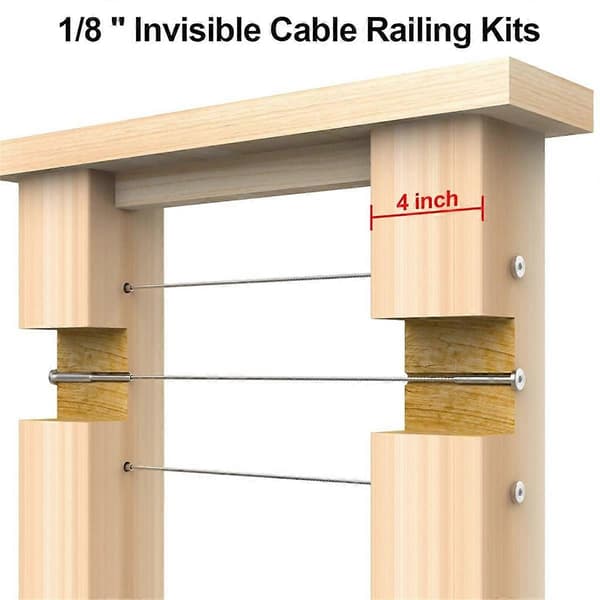 10 par 4x4 tommer usynlig vaierrekkesett, 1/8 tommer usynlig mottaker og krympeterminal for 2x2 tommer, 4