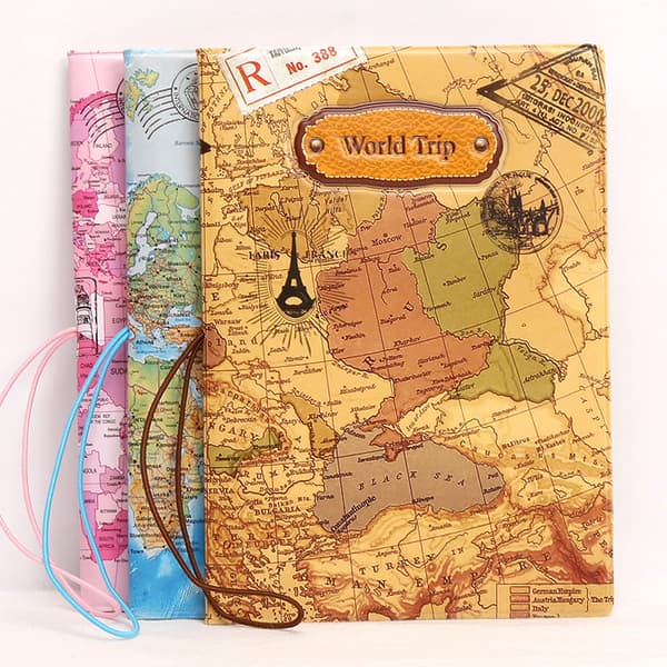 World Map 3D Passport Holder (Blue), Modern Passport Holder