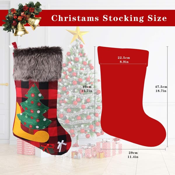 Julestrømper Sett med 4-48cm Store Julestrømper med B
