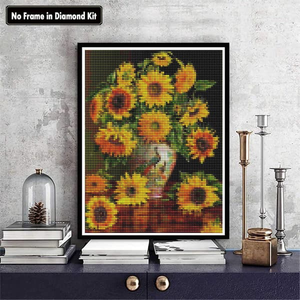 1 st 5D Diamond Painting Blomma, DIY Diamond Painting Kit Solros