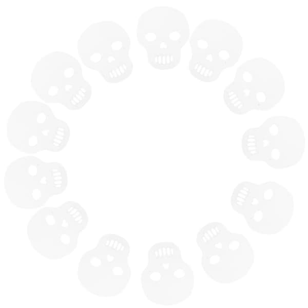 Halloween Skull Confetti Table Decorations White 3x2.5cm Paper 200pcs White 3X2.5CM