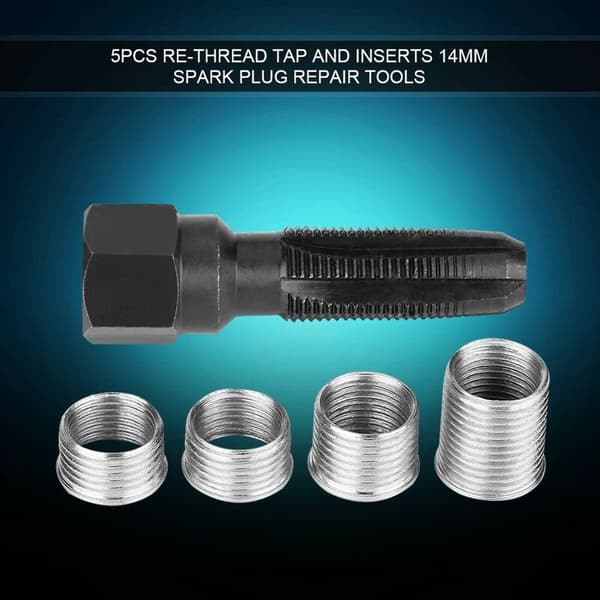 Tennpluggtrådsett, 5-delt 14 mm tennpluggtrådreparasjonssett