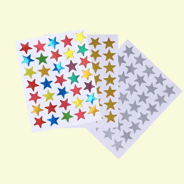 30 Sheets Star Stickers Gold Silver Colorful Self-Adhesive Stickers Stars