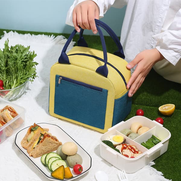 Lunch Bag with Thermal Insulation, Yellow, Waterproof, Moisture-proof, Durable, Healthy