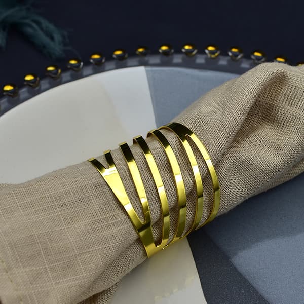 Servettringar och hållare, 12 st (guld) Metallservettring Servett