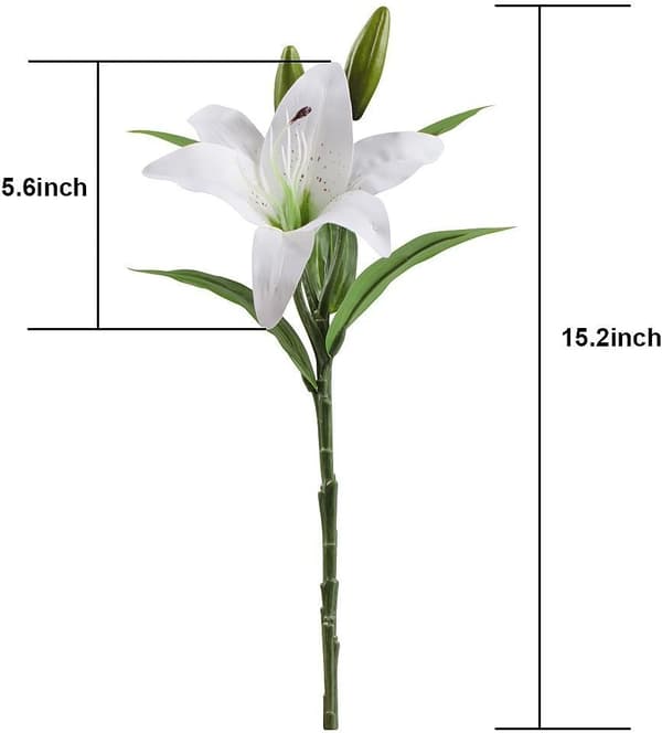 Kunstige blomster, 5 stk. latex kunstige liljer