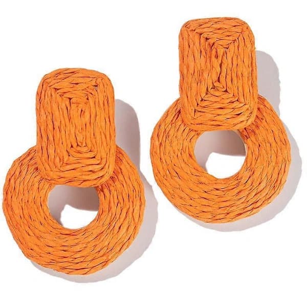 Statement Raffia Øredobber Søte Boho Øredobber Rattan Hengende Øredobber