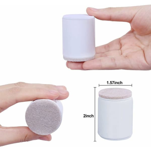 6 cm møbelhævere, 6 cm diameter, sengehævere, kan hæves 6 cm til sofa, seng og skab, runde, hvide?
