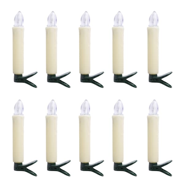 10 st klämda ljus för julgran, modefestival, festdekoration för sovrum, hem, vit White