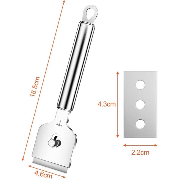 Professional Ceramic Glass Scraper with 14 Replaceable Metal Blades, Induction Hob Scraper, Window Scraper, for Home Kitchen, Oven, Ind Cleaning