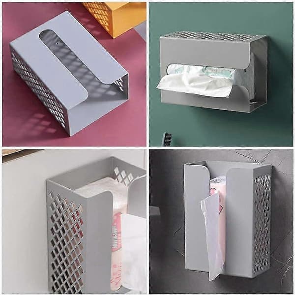 DIY Trace-Free Wall-Mounted Tissue Box, Bathroom Accessory for Home Kitchen Toilet