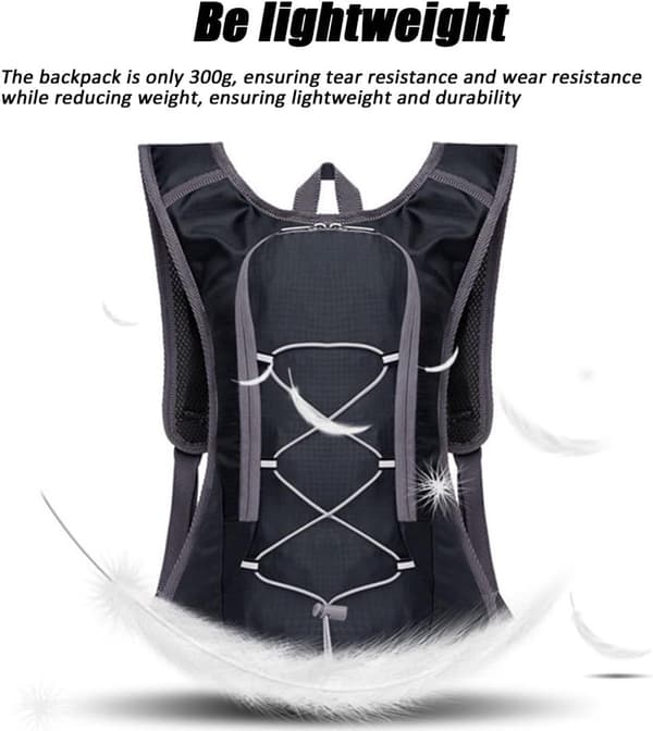 Hydration Backpack with Water Bladder and Drinking Tube, Lightweight Tear and Abrasion Resistant Backpack for Cycling, Running, Hiking, Green