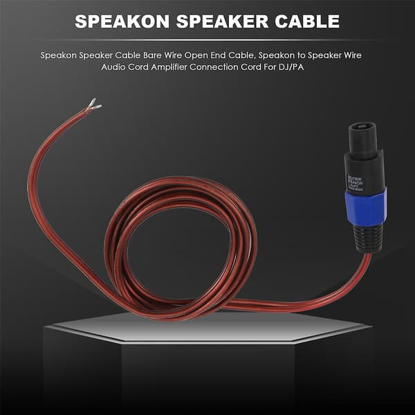 Speakon Speaker Cable Bare Wire Open End Cable, Speakon to Speaker Cable Audio Cord Amplifier Connection Cord for DJ/PA
