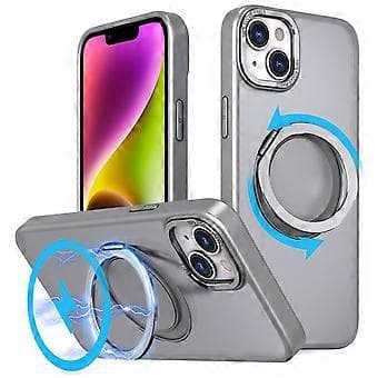 Kompatibelt magnetiskt skal för iPhone 14, kompatibelt med MagSafe ringstativ (Grå)